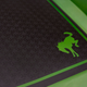 A photo of the Bronco logo on the hood of a Ford SUV.